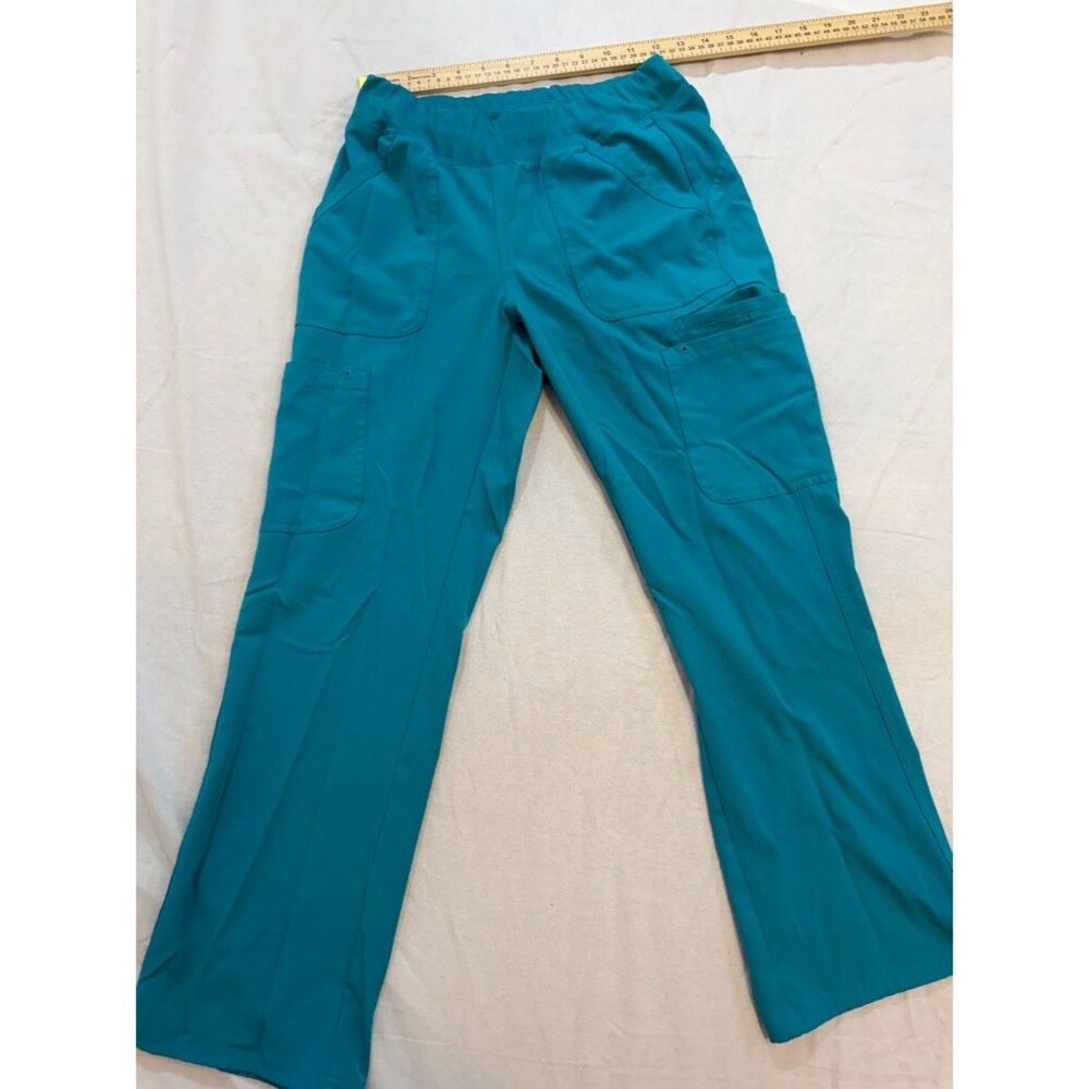 Women's Teal Cargo Scrub Pants with Utility Pockets